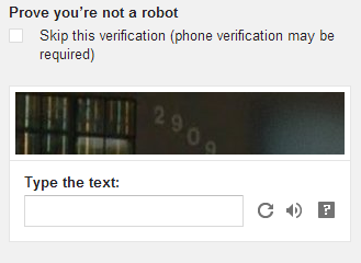 create a Google Account captcha image